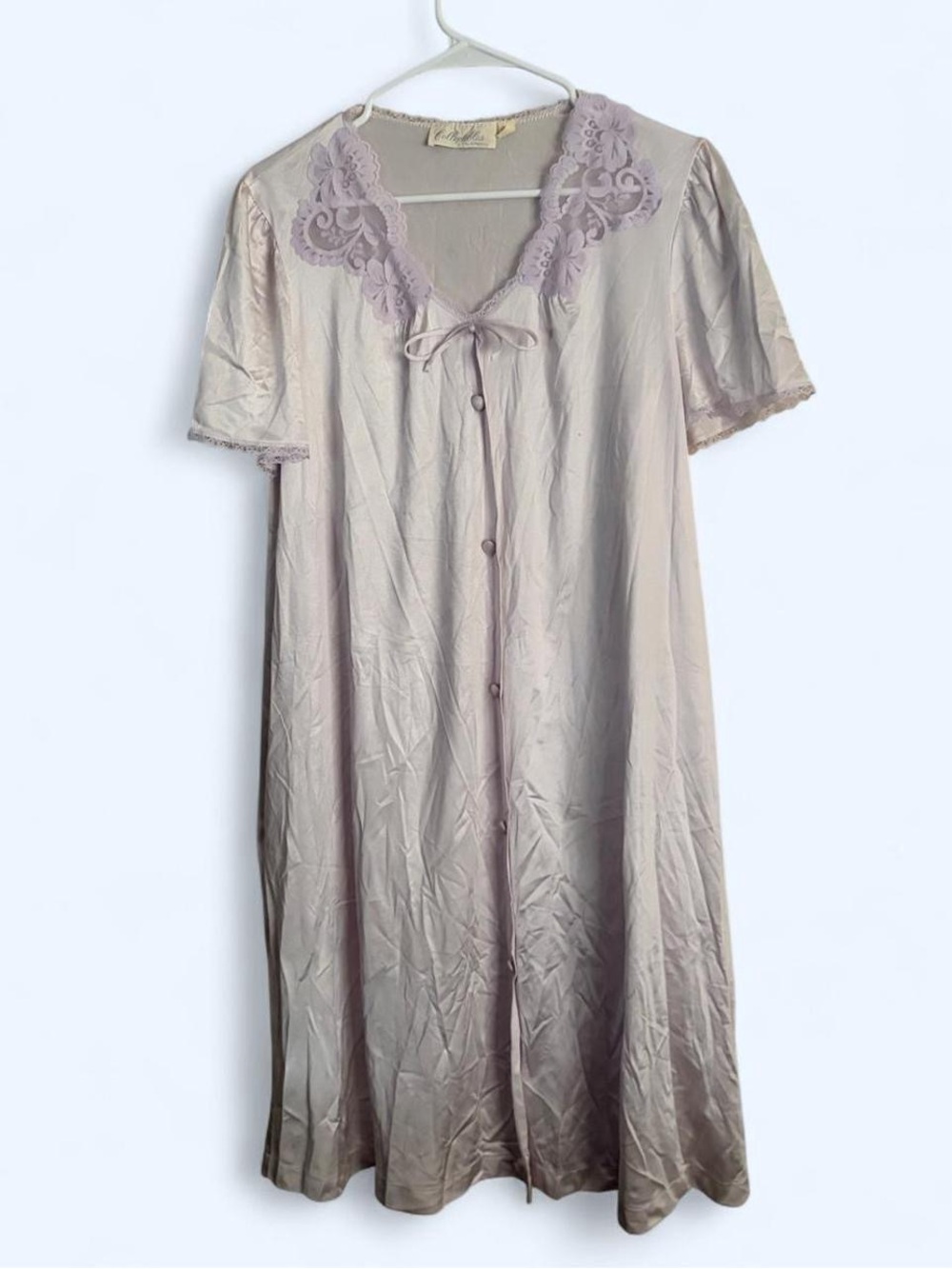 jcpenney Lilac Lace-Trim Button-Front Nightgown